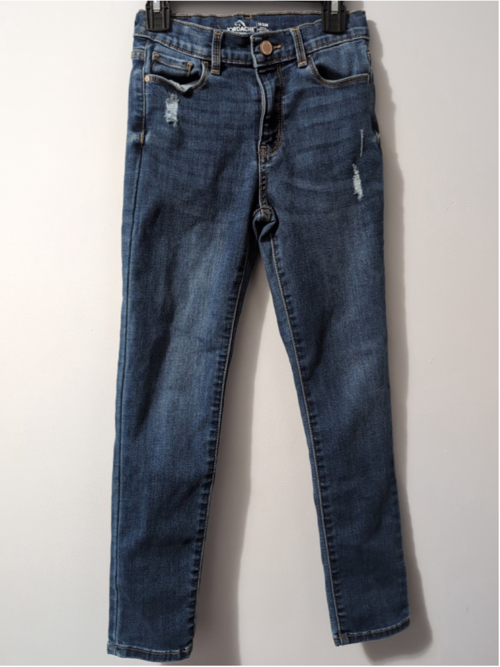 Jordache Kids Girls Denim Skinny Jeans Blue Size 10 Slim Ripped